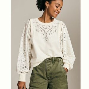 Pilcro Eyelet Long Sleeve Sweatshirt
